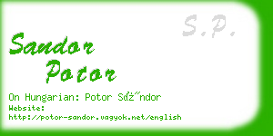 sandor potor business card